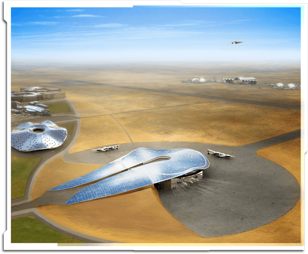 Freelance contract for ‘Start Creative’. Visualisation of Virgin Galactic’s proposed spaceport