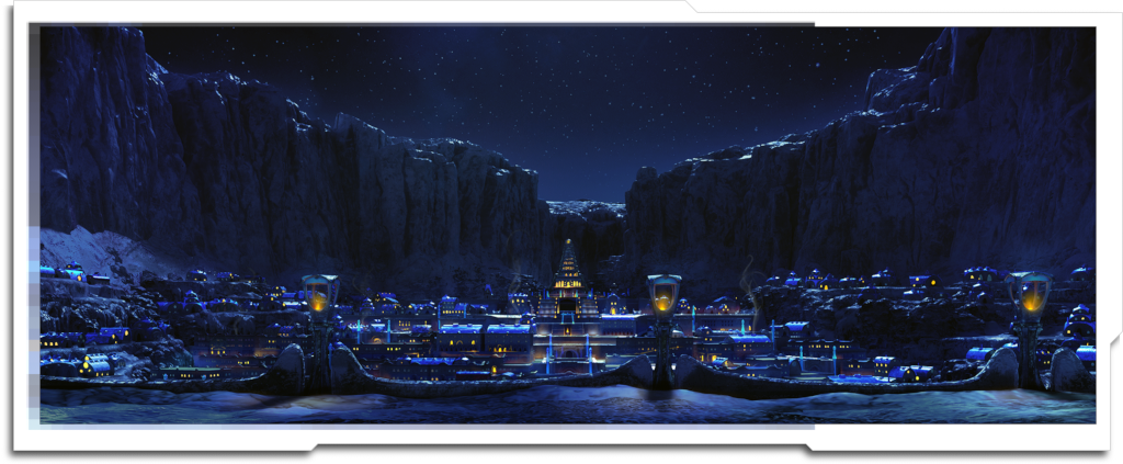 Concept paintings to help guide the DNEG build team on the creation of Agna Qel’a