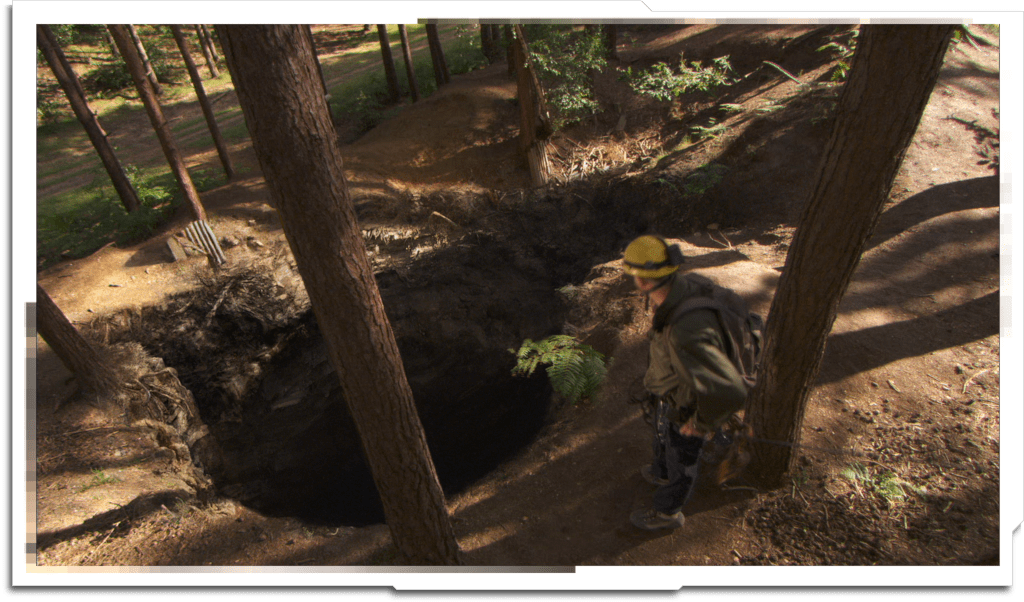 Cave mouth DMP. Shot in Bourne Woods, near Farnham in the UK. It’s such a popular filming location that there were lots of set pieces from other shows handing around – the random junk in this plate was from ‘Band of Brothers’.