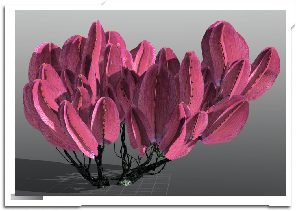 The final shots of the movie required the city to be covered in ‘beautiful alien plants’. I created four plant types in ‘Plantfactory’, which were animated by Andrew Bain.