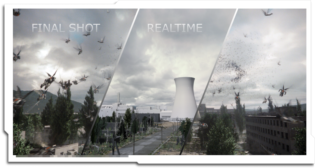 To allow such a large area to be fully dressed in only a few months, I proposed using a new toolset, based around Unreal Engine 4. At peak, 5 artists were working simultaneously in Unreal, with the final layouts exported back to the MPC pipeline for rendering.