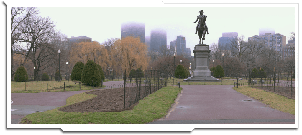 Boston Park Despite the entire opening sequence being a relatively uneventful Boston commute, neither the crew nor Amy Adams (the lead) ever went there. All the backgrounds are digital, and most required the addition of slushy snow.