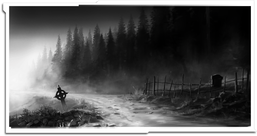 Forest track illustration, also for the title sequence