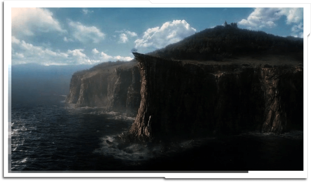 Dark Shadows – 2011 I was made lead artist for the first time mid-way through this show, when the existing lead left. I set up the WPP (world position pass) projection templates for the cliffs, as well as the Liverpool docks skyline. I also created the cliff-top as a matte painting, and used a script to re-create a Vue forest ecosystem as a card setup in Nuke.