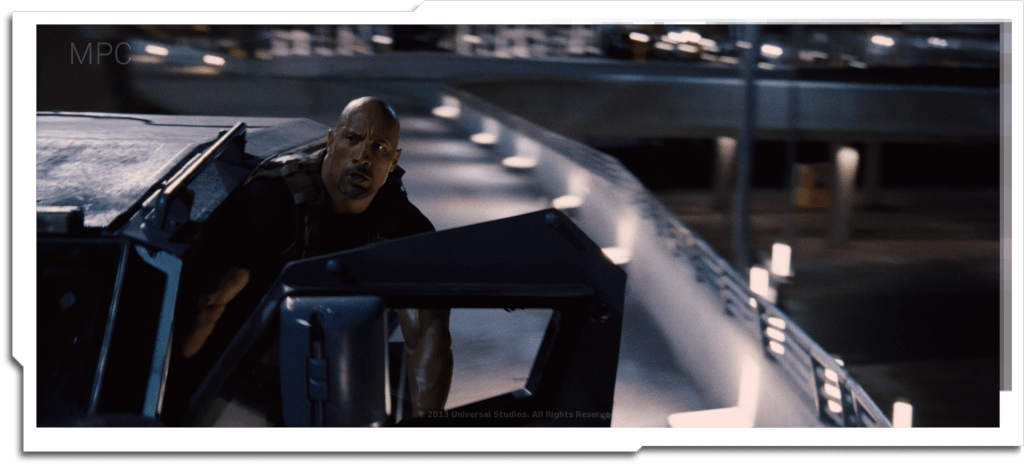 Two quick matte paintings for ‘Fast and Furious 6’ (2014) – a tunnel set extension, and replacement of the road and lights at Wembley Stadium.
