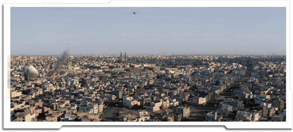 American Sniper – 2015 I didn’t lead this show, but (along with Scott Eade, the head of layout), I supervised the construction of Sadr City, Baghdad as a fully digital environment. The 9km² that was required for this sequence was laid out using Modo replicators, and rendered using Modo’s native renderer.