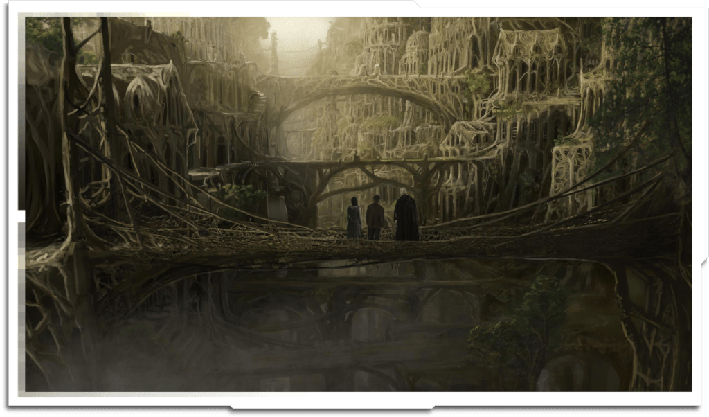Concept art for Fludd’s forest city. Model and base render by Gavin Jung and Remo Weiland.