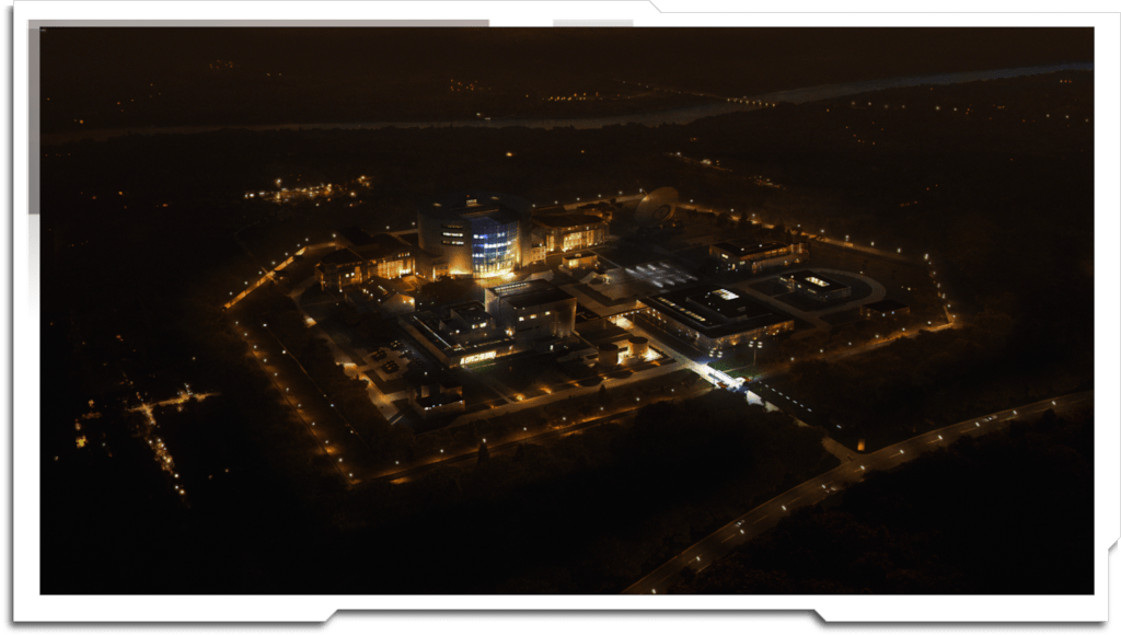 Lotus Defense Corps Headquarters from Ep. 2 ‘Uprising’. Architecture of the main buildings is loosely based on the old ‘Apple’ campus.