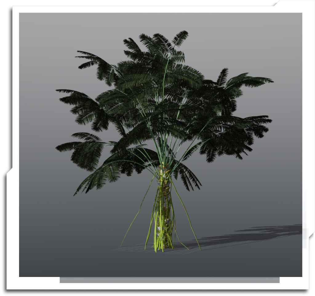 Most of the vegetation was sourced from the library of jungle plants used on ‘The Lion King’ the year before – but was missing mid-scale elements. I therefore created a set of tree fern assets in PlantFactory, and textured them in Substance, with the assistance of Jeffrey Scott.