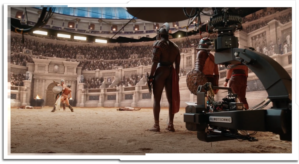 The ‘Circus Maximus’ ended up with around 32,000 virtual crowd actors, while the Colosseum created for ‘The Bet’ had around 80,000. The current limit with this workflow appears to be around 130,000 if the surrounding environment isn’t too heavy.