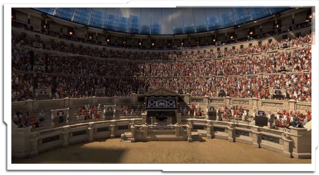 More than 100 extras were recorded at Dimension’s volumetric capture studio, from which 24 looping sequences were created. These were baked to a set of flipbooks, including world normal and depth information. The result was a lightweight crowd setup that would still react to lighting changes, as well shadow correctly.