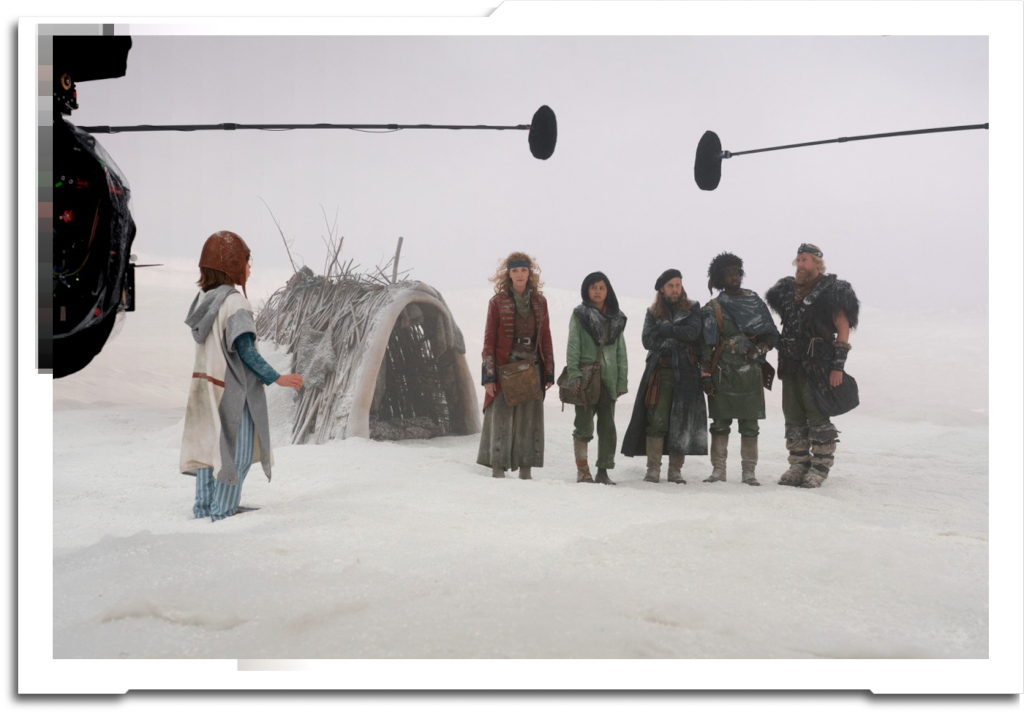 Snow scenes represent a particular challenge in Virtual Production, and require a lot of care to sell the blend between the practical and digital worlds. They also look VERY different on set than they do ‘in camera’, which adds to the challenge.