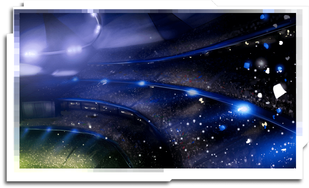 Storyboards for the main title sequence